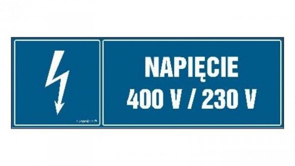ZNAK - HH024 Napięcie 400V/230V 15 x 5 cm FN - Folia samoprzylepna