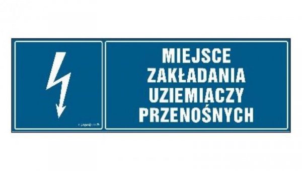 ZNAK - HH044 Miejsce zakładania uziemiaczy przenośnych 30 x 10 cm PN - Płyta 1mm