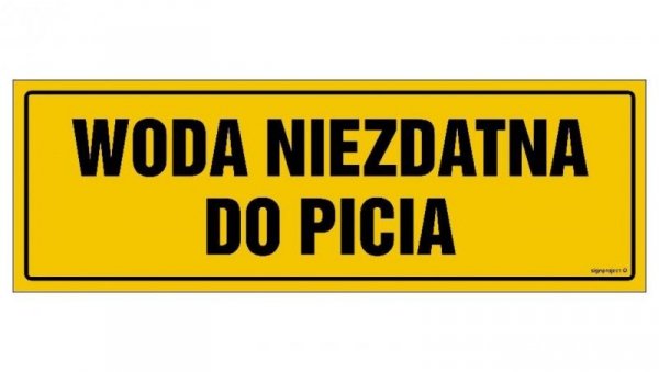 ZNAK - NC053 Woda niezdatna do picia 30 x 10 cm FN - Folia samoprzylepna