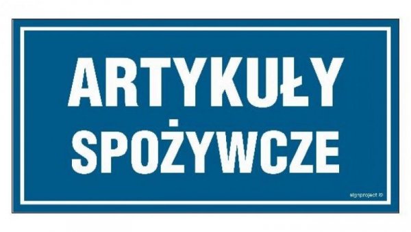 ZNAK - NC067 Artykuły spożywcze 30 x 15 cm FN - Folia samoprzylepna