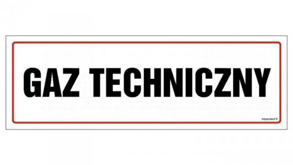 ZNAK - NC101 Gaz techniczny 30 x 10 cm FN - Folia samoprzylepna