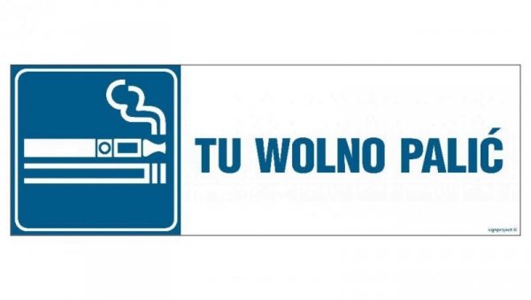 ZNAK - NC121 Tu wolno palić 45 x 15 cm FN - Folia samoprzylepna