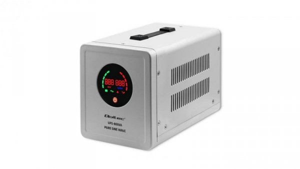 Qoltec Zasilacz awaryjny Pure Sine Wave UPS 800VA 560W Szary