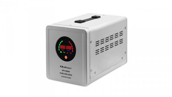 Qoltec Zasilacz awaryjny Pure Sine Wave UPS 500VA 350W SF Szary