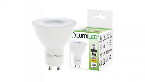 Żarówka LED GU10 6W = 60W 580lm 3000K Ciepła 36 LUMILED