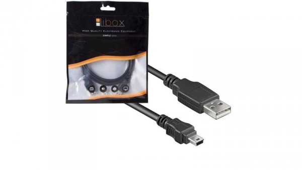 Przewód USB 2.0 A - miniUSB B 5-pin 3m LIBOX LB0018