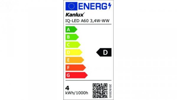 Żarówka LED E27 IQ-LED A60 3,4W-WW 470lm 2700K barwa ciepła 3 lata Gwarancji 36670