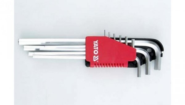 KLUCZE HEX ZESTAW 9-CZĘŚCIOWY 1,5-10MM DŁUGI