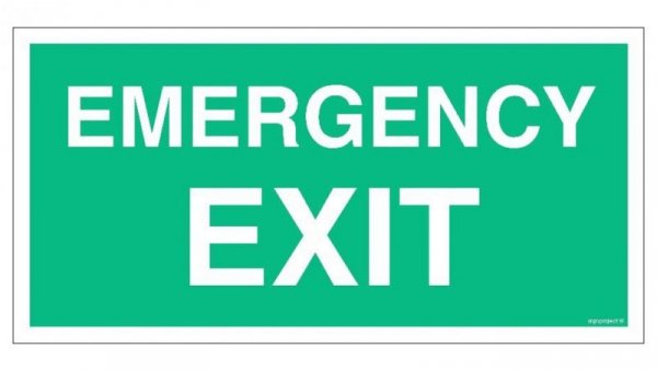 ZNAK - AC002 Emergency EXIT 20 x 10 cm KS - Folia podłogowa foto.