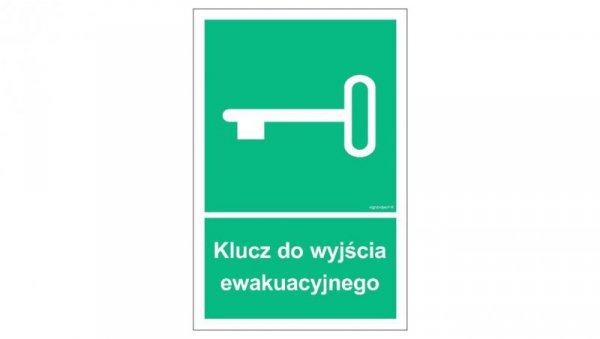 ZNAK - AC026 Klucz do wyjścia ewakuacyjnego 10 x 15 cm PS - Płyta 1mm foto.