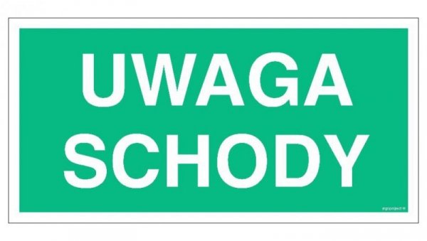 ZNAK - AC037 Uwaga schody 100 x 50 cm TS - Płyta TD foto.