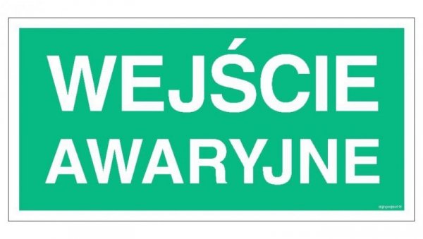 ZNAK - AC050 Wejście awaryjne 100 x 50 cm FS - Folia samoprzylepna foto.