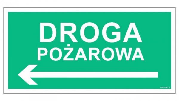 AC077 Droga pożarowa w lewo 20 x 10 cm PS - Płyta 1mm foto.