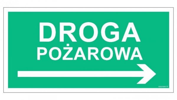 ZNAK - AC078 Droga pożarowa w prawo 100 x 50 cm PS - Płyta 1mm foto.