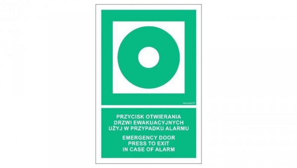 ZNAK - AC083 Przycisk otwierania drzwi ewakuacyjnych. Użyj w przypadku alarmu / Emergency door. Press to exit in case of alarm 7