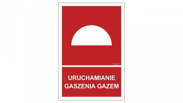 ZNAK - BC062 Uruchamianie gaszenia gazem 10 x 14,8 cm FS - Folia samoprzylepna foto.