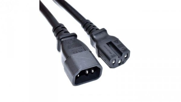 Kabel zasilający przedłużacz serwerowy Akyga AK-UP-05 CU 3x1mm² IEC C14 / IEC C15 1 m