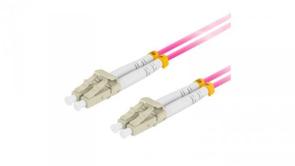 Patchcord światłowodowy MM LC/UPC-LC/UPC duplex 3mm OM4 purple 3m LANBERG