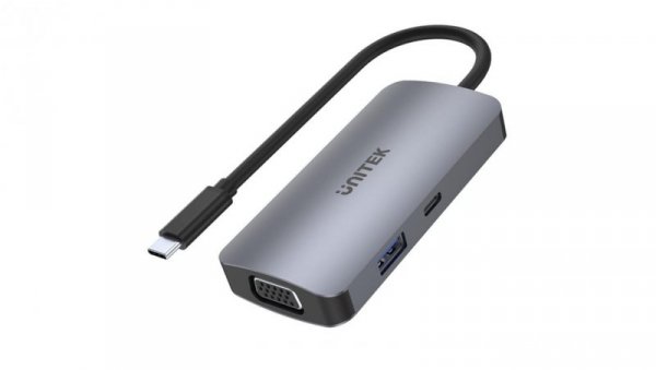 Unitek Hub USB-C 1xUSB 3.1 Gen1 VGA 2xHDMI PD MST