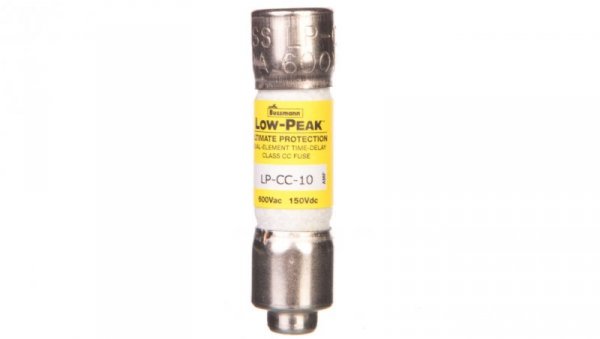 Wkładka bezpiecznikowa cylindryczna 10x38mm 10A 600V AC/150V DC, zwłoczna, klasa CC LP-CC-10