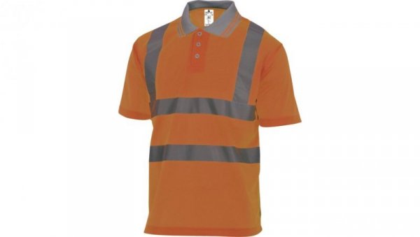 Polo ostrzegawcze z krótkimi rękawami z poliestru kołnierz zapinany na guziki 160 g/m2 pomarańczowy fluo rozmiar M OFFSHORTM