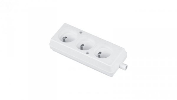 Gniazdo przenośne trzykrotne 16A 2P+Z 250V białe GN-370