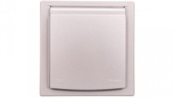 ASFORA Gniazdo SCHUKO IP44 z ramką (1-krotne) aluminium EPH3100361