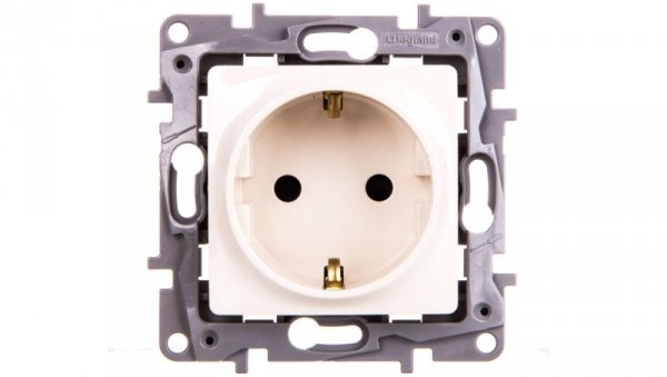 NILOE Gniazdo pojedyncze SCHUKO 2P+Z 16 A 250 V z przesłonami kremowe 764629
