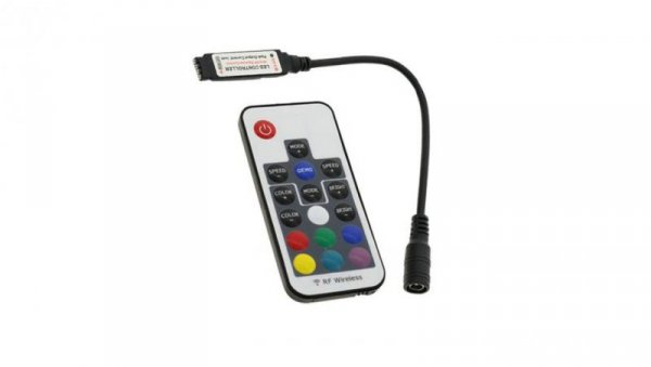 Kontroler mini RGB RF 72W 12V czarny 17 key radiowy sterownik