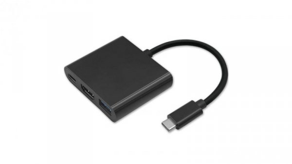 Qoltec Hub Adapter USB-C 3.1 3w1 USB 3.0 HDMI 4K USB-C 3.1 PD 100W