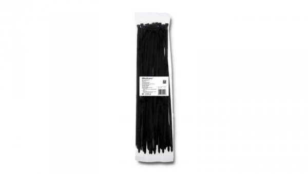 Qoltec Opaski zaciskowe Trytki kablowe 7.2*400mm 50 szt. Nylon66 UV Czarne