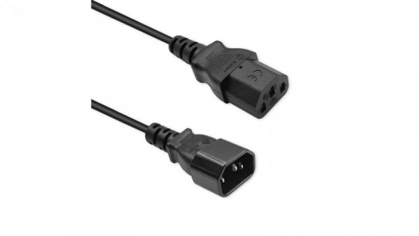 Qoltec Kabel przedłużający zasilający IEC C13/C14 3x1.00mm² 5m