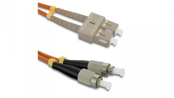 Qoltec Patchcord światłowodowy SC/UPC - FC/UPC Multimode 50/125 OM2 Duplex 1m