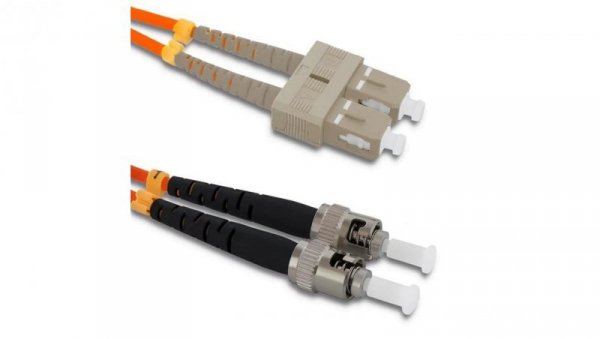 Qoltec Patchcord światłowodowy SC/UPC - ST/UPC Multimode 50/125 OM2 Duplex 1m