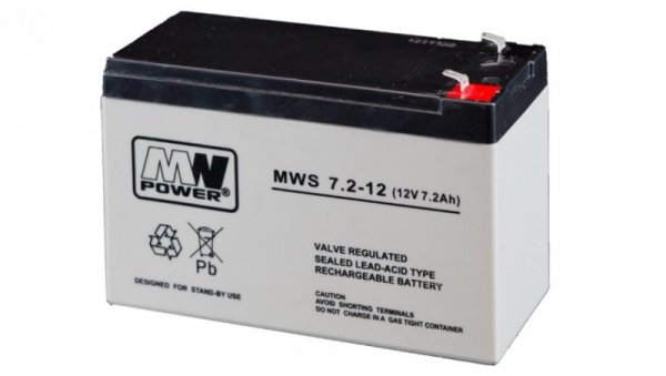 Akumulator AGM 12V 7.2Ah (151x65x94mm) MWS 7.2-12