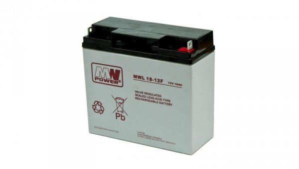 Akumulator AGM 12V 18Ah (181x77x167mm) MWL 18-12F