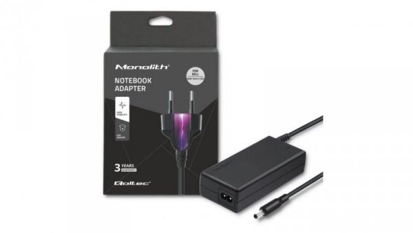 Qoltec Zasilacz do laptopa HP 65W 19.5V 3.33A 4.8*1.7 +kabel zasilający
