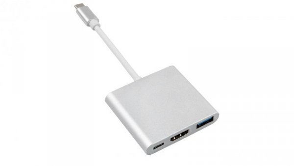 Adapter USB-C - HDMI / USB 3.0 / USB-C metalowa obudowa 4K Maclean MCTV-840 MCTV-840