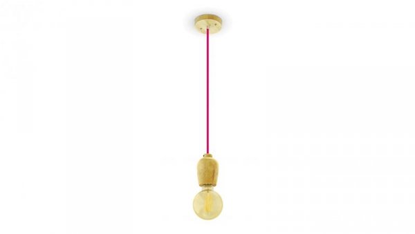 Lampa Wisząca VT-7778 Drewno Czerwony Przewód 3723