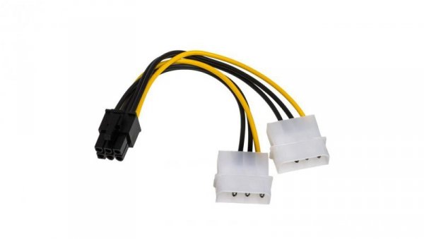 Adapter z kablem Akyga AK-CA-13 2x Molex (m) / PCI-E 6 pin (f) 15cm