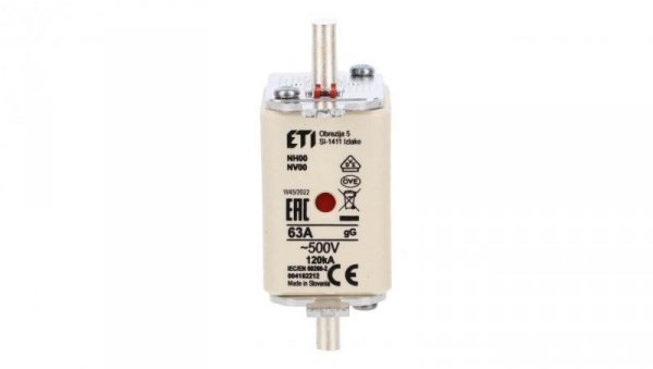 Wkładka bezpiecznikowa NH00 63A gG 500V 004182212 /3szt./