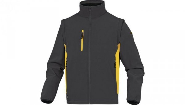 Kurtka Softshell 96 poliester 4 Elastan. Odpinane Rękawy kolor szaro-żółty rozmiar M MYSE2GJTM