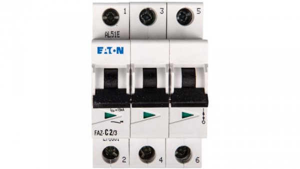 Wyłącznik nadprądowy 3P C 2A 15kA AC FAZ C2/3 278861