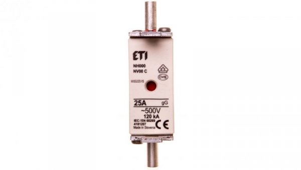 Wkładka bezpiecznikowa NH000 25A gG 500V 004181207