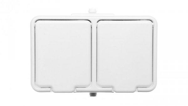 Cedar Gniazdo hermetyczne podwójne SCHUKO z PE 16A IP44 biały GWN240PC01