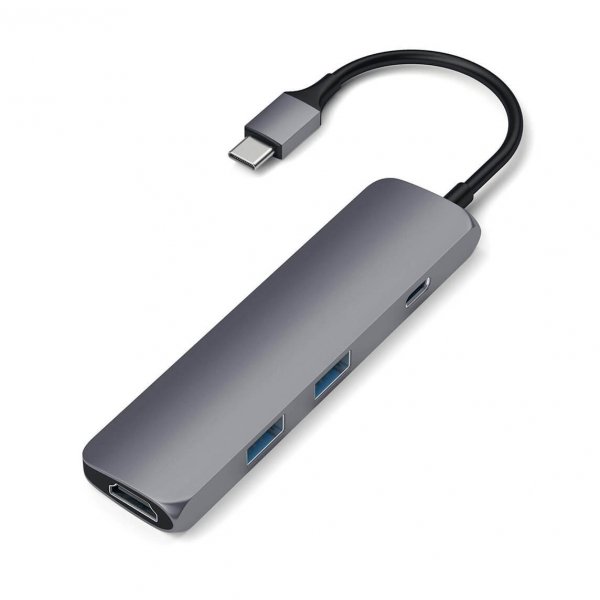 Satechi USB-C Slim Multiport HUB - 2xUSB 3.0 / HDMI / USB-C (PD) / Space Gray (gwiezdna szarość)