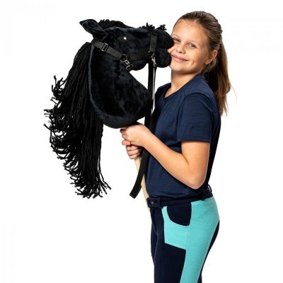 Zestaw Skippi - Hobby Horse czarny i dodatkowy kantar - jasny zielony