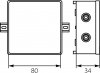 Puszka instalacyjna natynkowa 80x80x41mm IP44 biała PIN 80/B 31.80