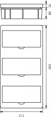 Rozdzielnica modułowa 3x12 podtynkowa IP40 RP-36/B Fala (N+PE) 8.16