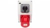 Zestaw instalacyjny z gniazdem 16A 5P RS-Z (0-1) czerwony 6271-00